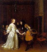 Gerard Ter Borch An Officer Making his Bow to a Lady oil painting